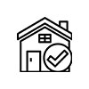 Home with checkmark icon